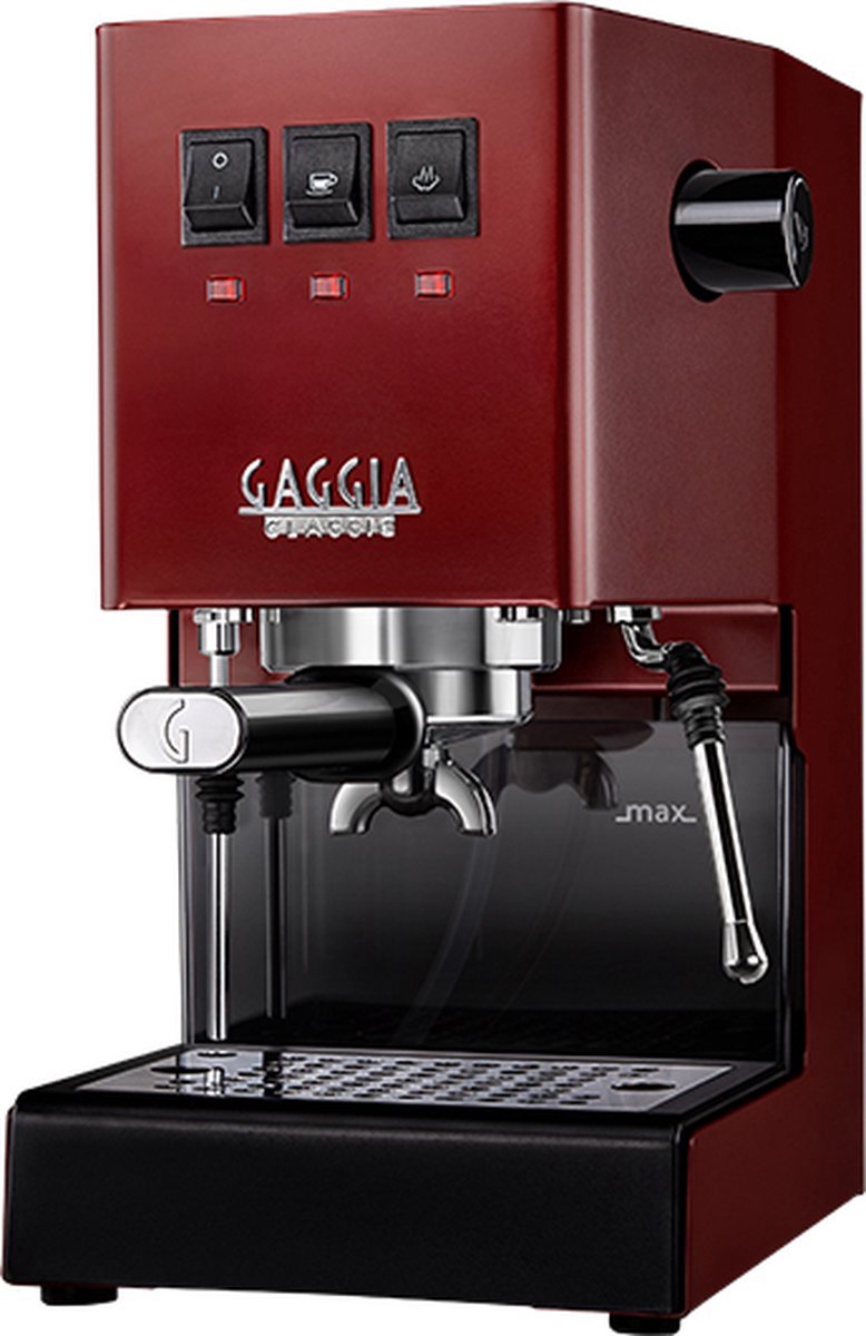Gaggia Classic E24 - Espressomachine met 15 bar en 2.1L waterreservoir in Cherry Red