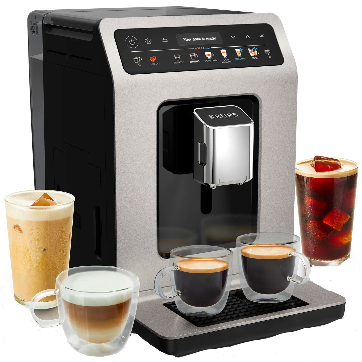 Krups Coffee Crush Edition SA404B - Volautomatische koffiemachine Carbon