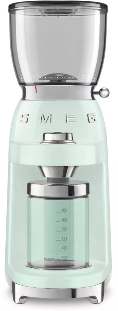 Smeg CGF11PGEU Elektrische Koffiemolen - Koffiebonenmaler met RVS Kegelmaalwerk